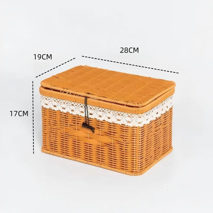Women's braided basket with lid and lace top Kalsten