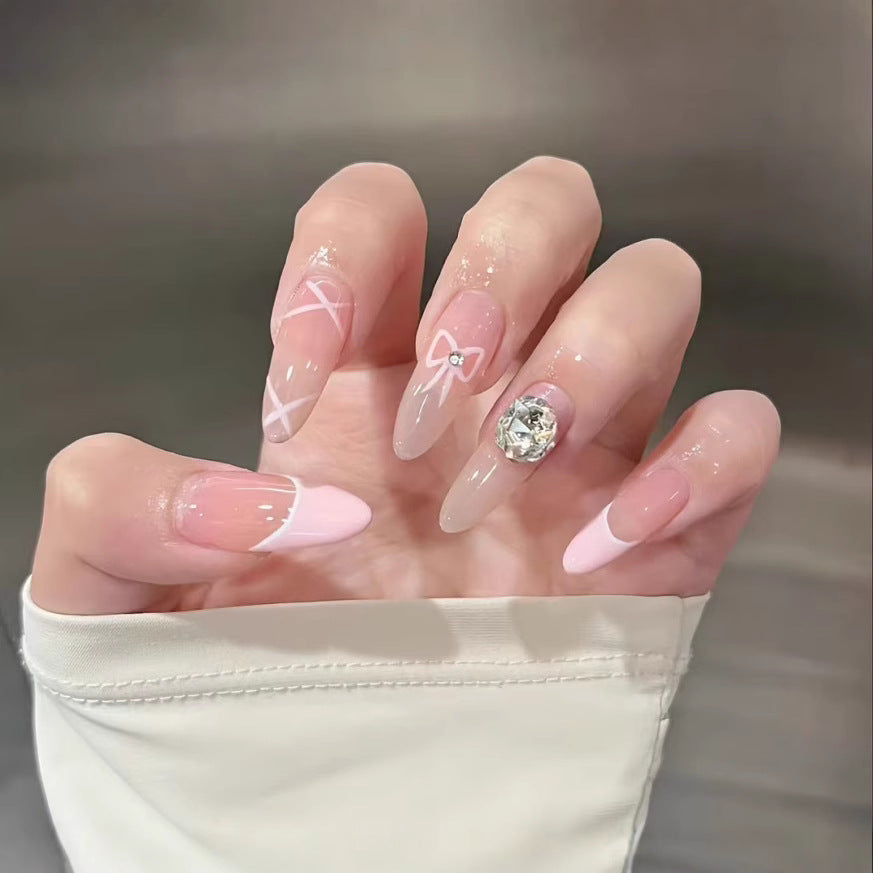 Artistic Press-On Nail Set with Floral and Heart Designs Kalsten