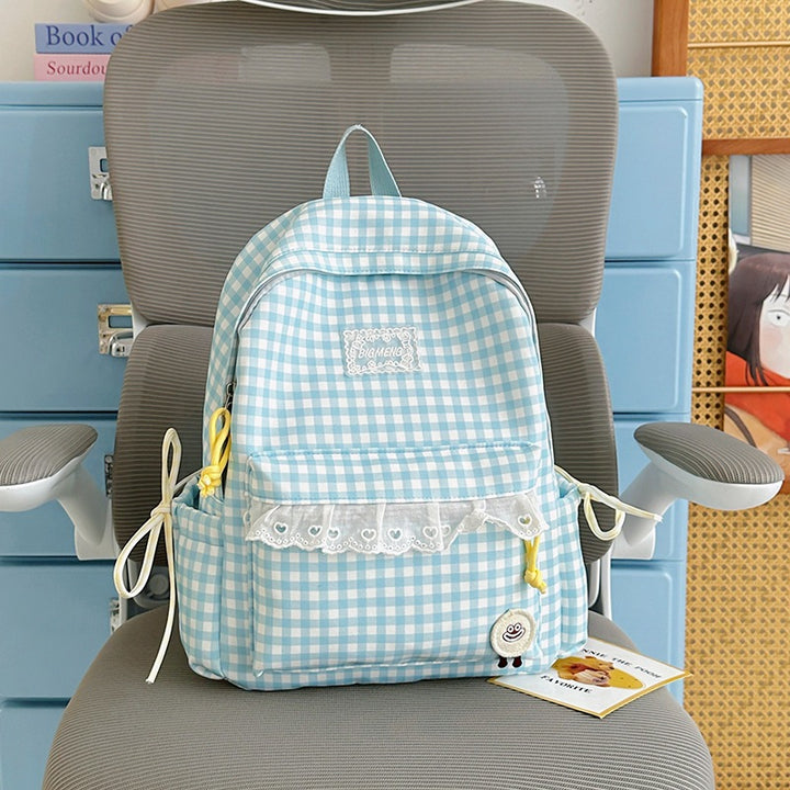 Cute Gingham Print Backpack Kalsten