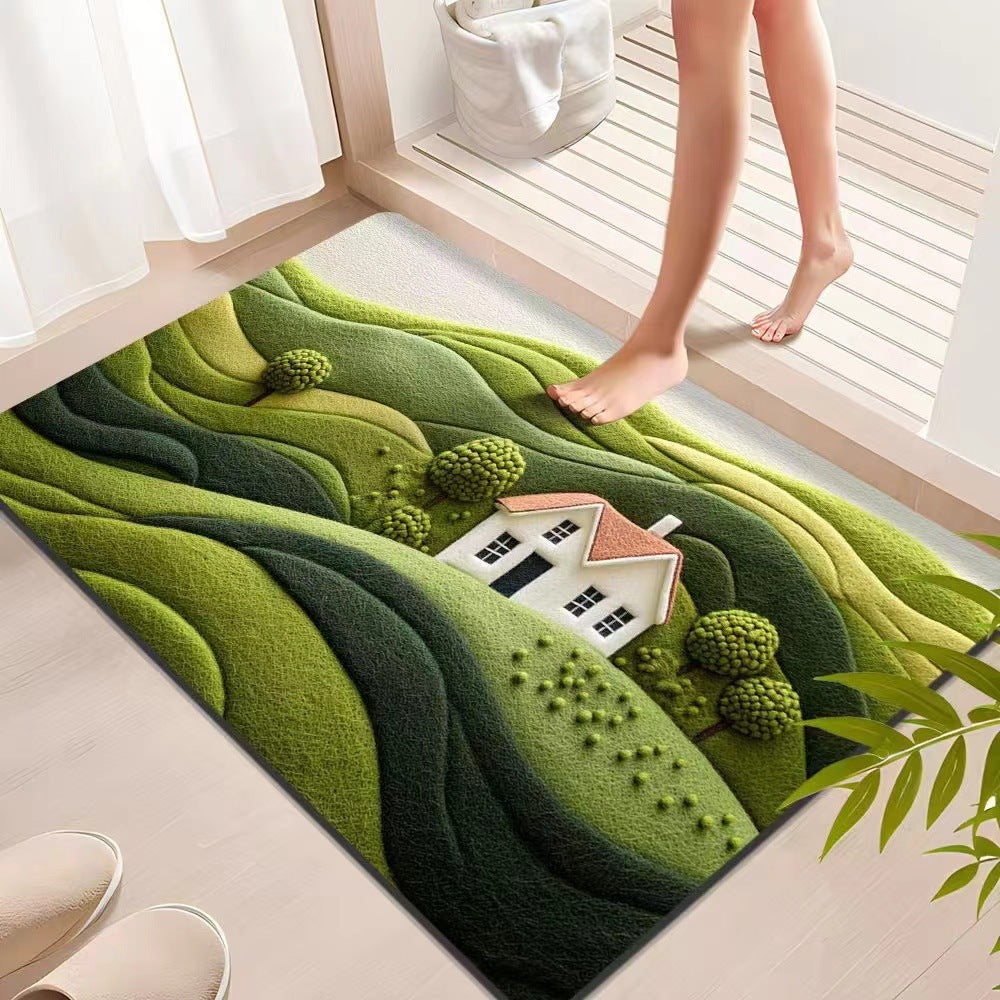 Floral Textured Indoor Mat Kalsten