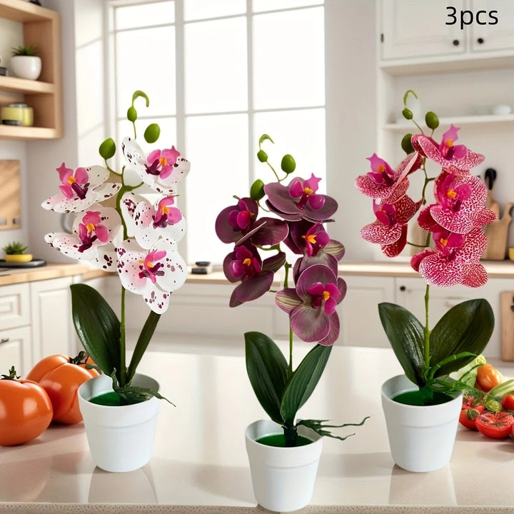 Realistic Faux Orchid Arrangement