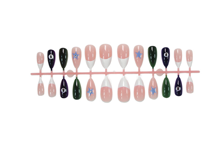 Artificial nail set with creative designs and elegant accents Kalsten
