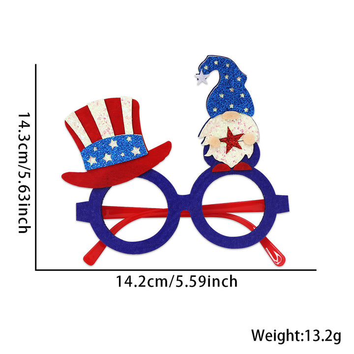 Unisex nan party glasses with USA glitter attachment and round frame Kalsten