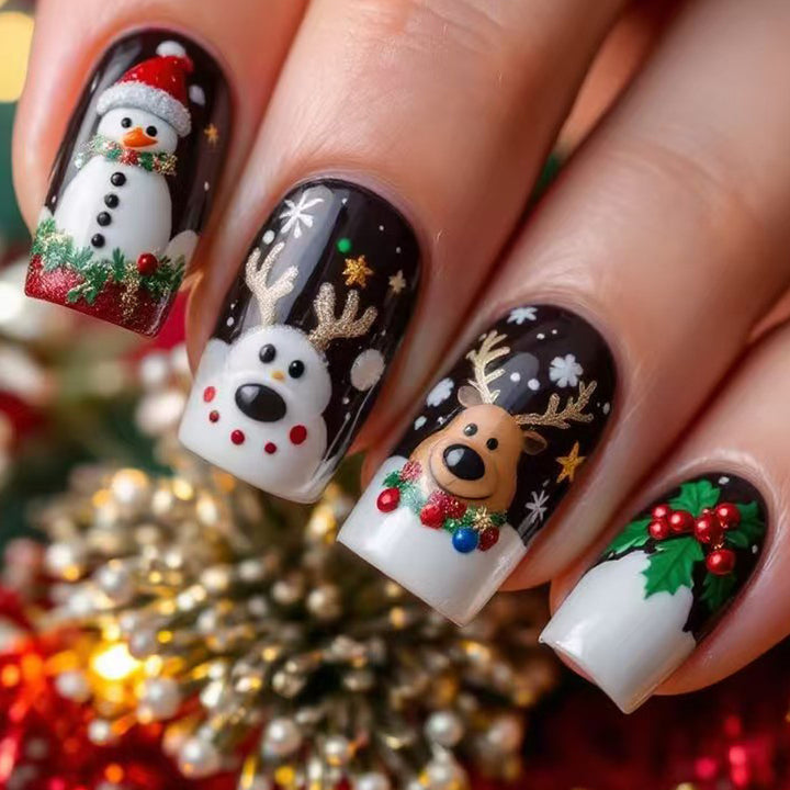Artificial artificial nails with festive Christmas design Kalsten