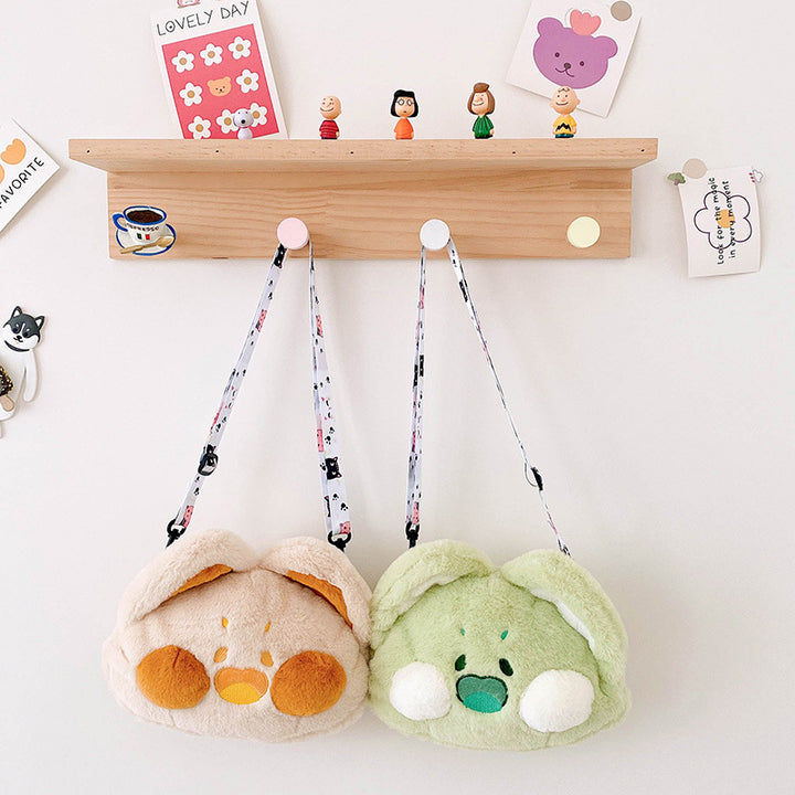 Plush Animal-Themed Crossbody Bag