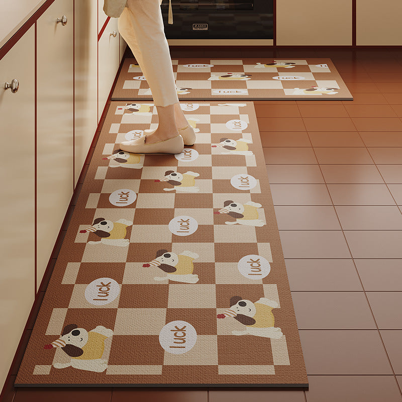 Playful Dog-Themed Anti-Fatigue Kitchen Mat