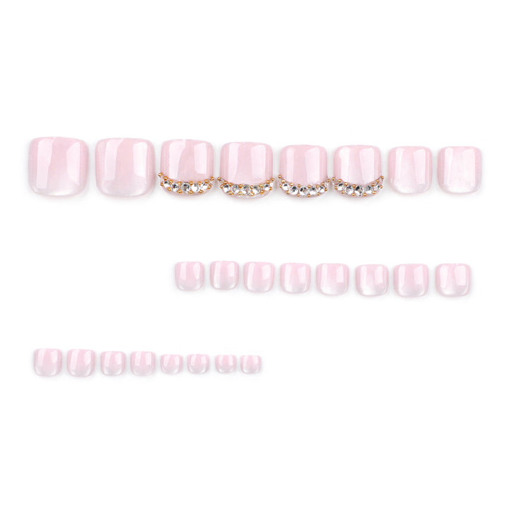 Artful toenail art with glitter and rhinestone decorations Kalsten