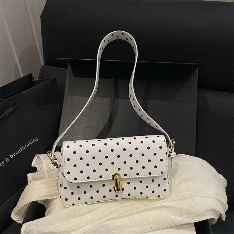 Polka Dot Patent Leather Crossbody Bag