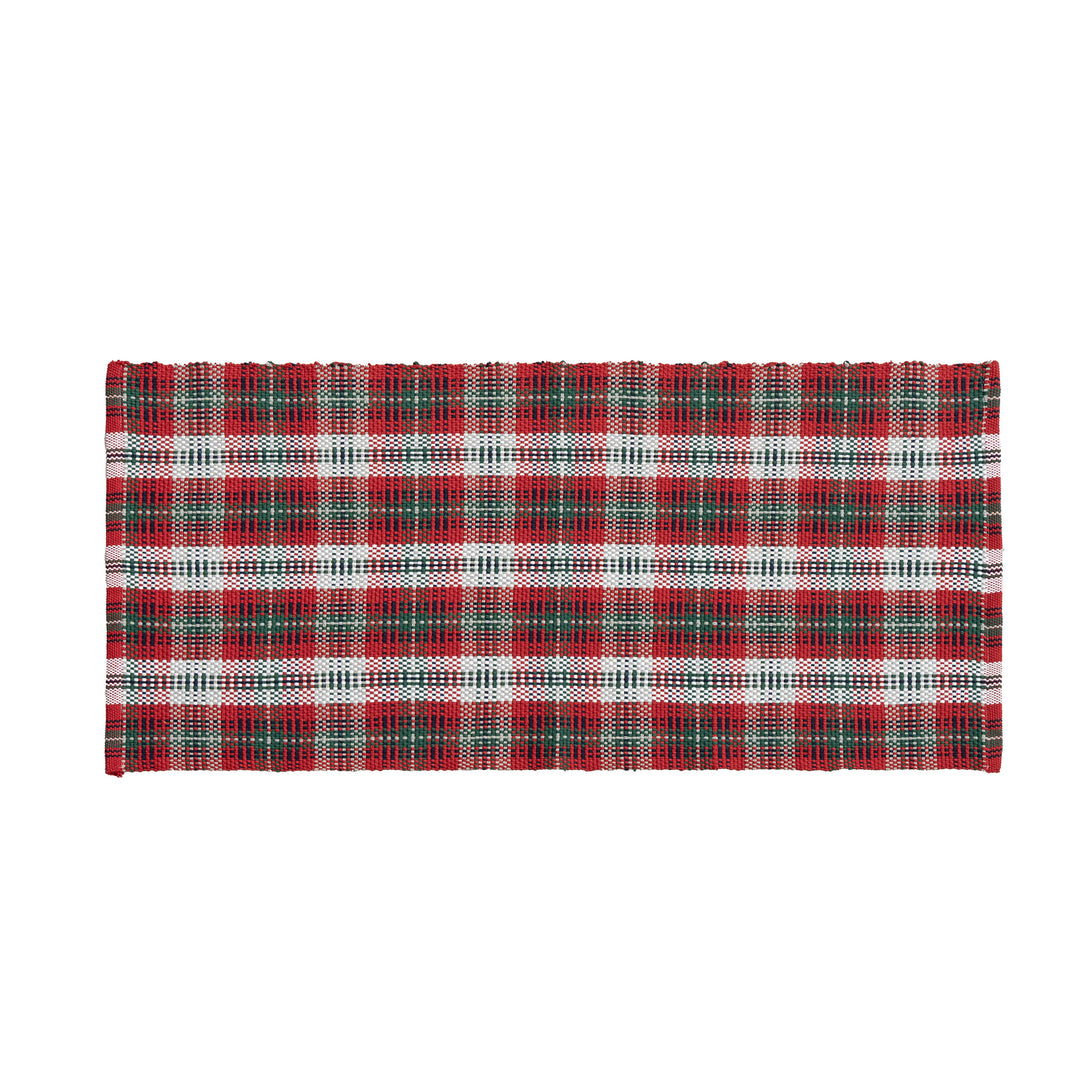 Hand-woven table runner in a traditional check pattern with a sturdy cotton structure Kalsten