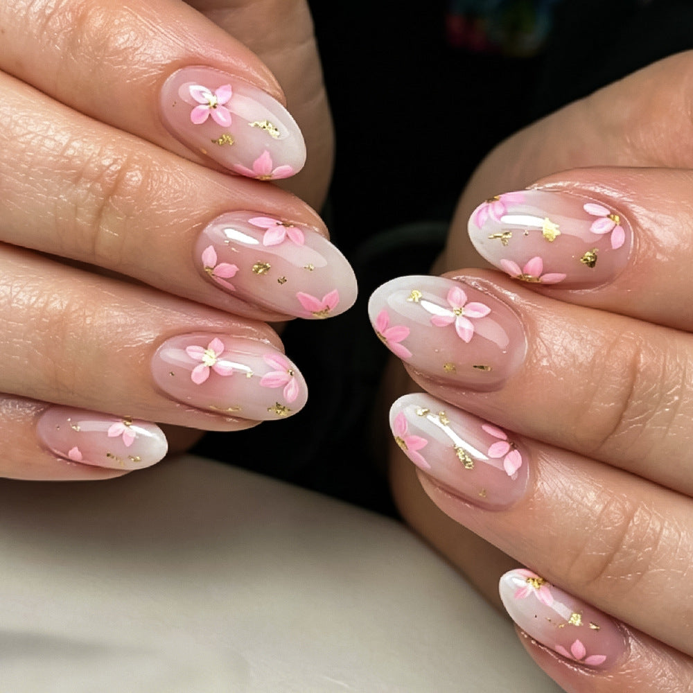Decorative Floral Press-On Nail Set Kalsten