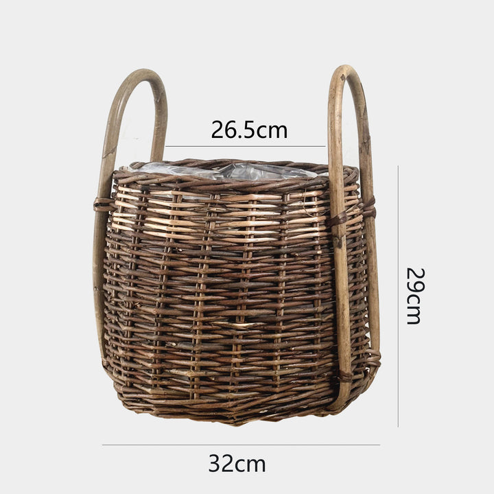 Handcrafted storage basket with natural fiber Kalsten