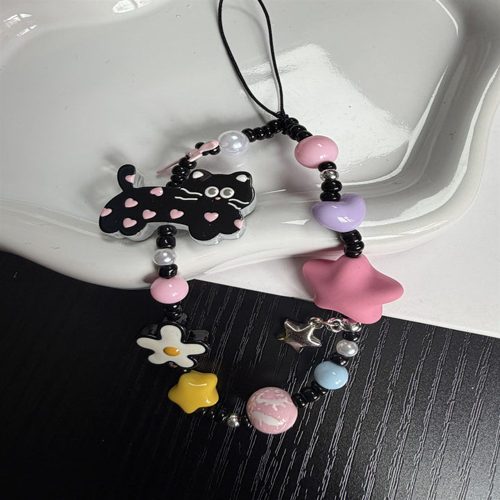 Beaded Dog Charm Keychain Kalsten