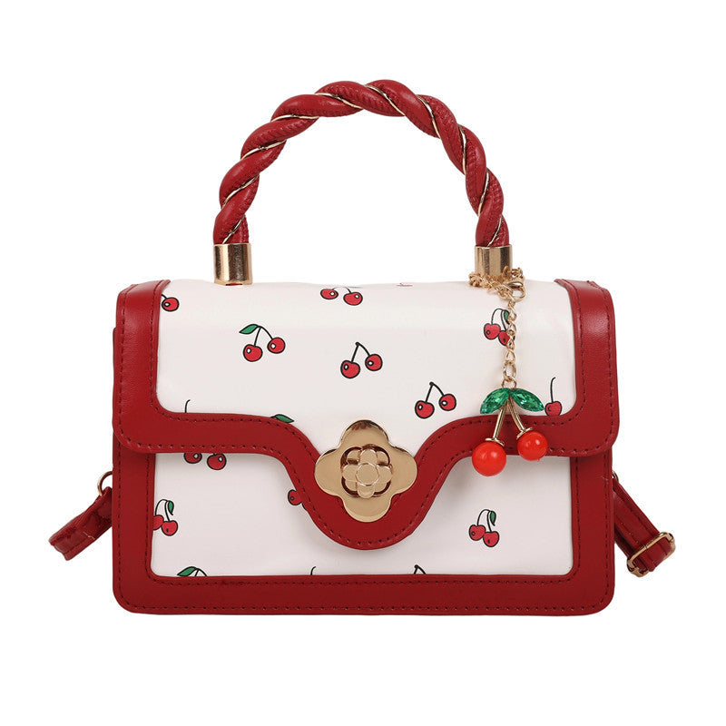 Playful Cherry Print Mini Satchel Handbag Kalsten