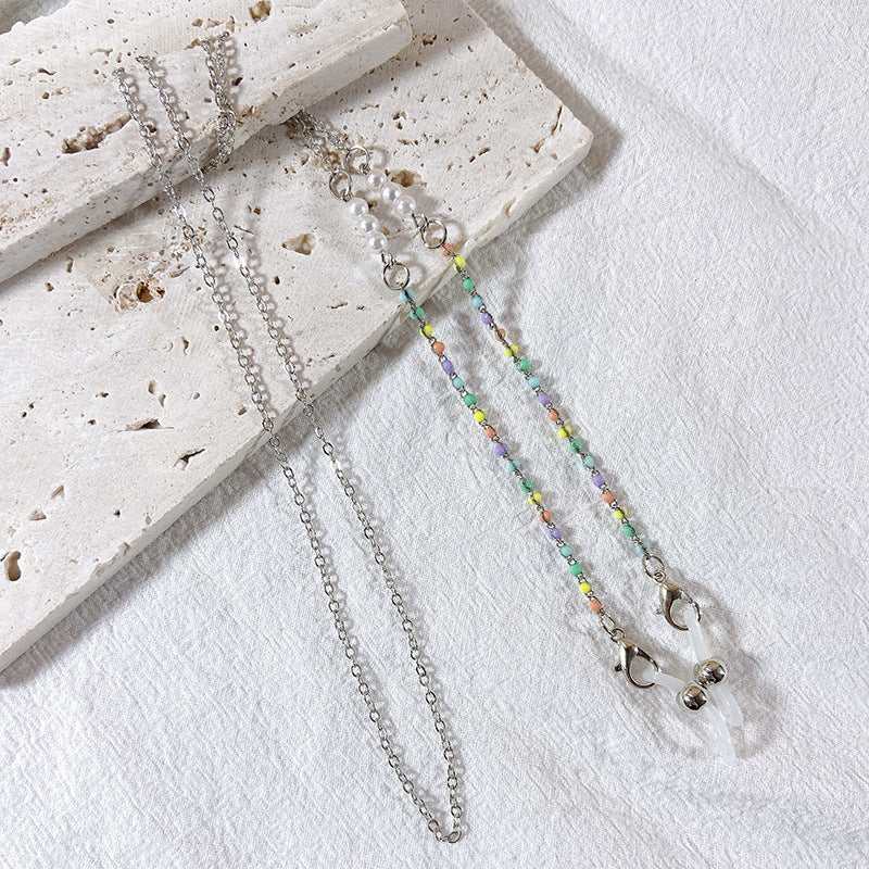 Elegant Glasses Holder Chain with Black Pearls Kalsten