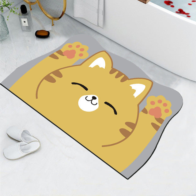 Cute Cat Design Bath Mat Kalsten