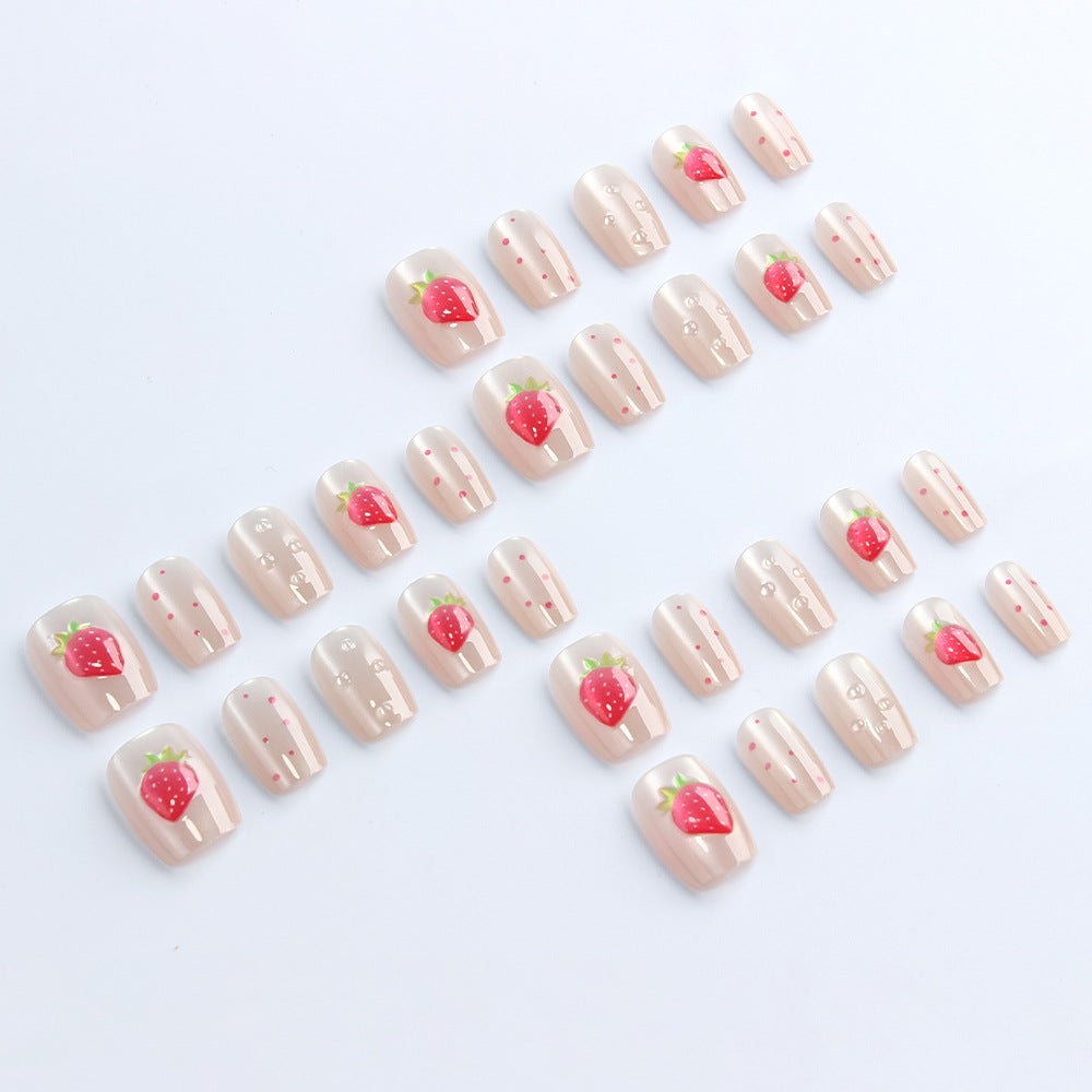 Strawberry-Themed Decorative Press-On Nails Kalsten