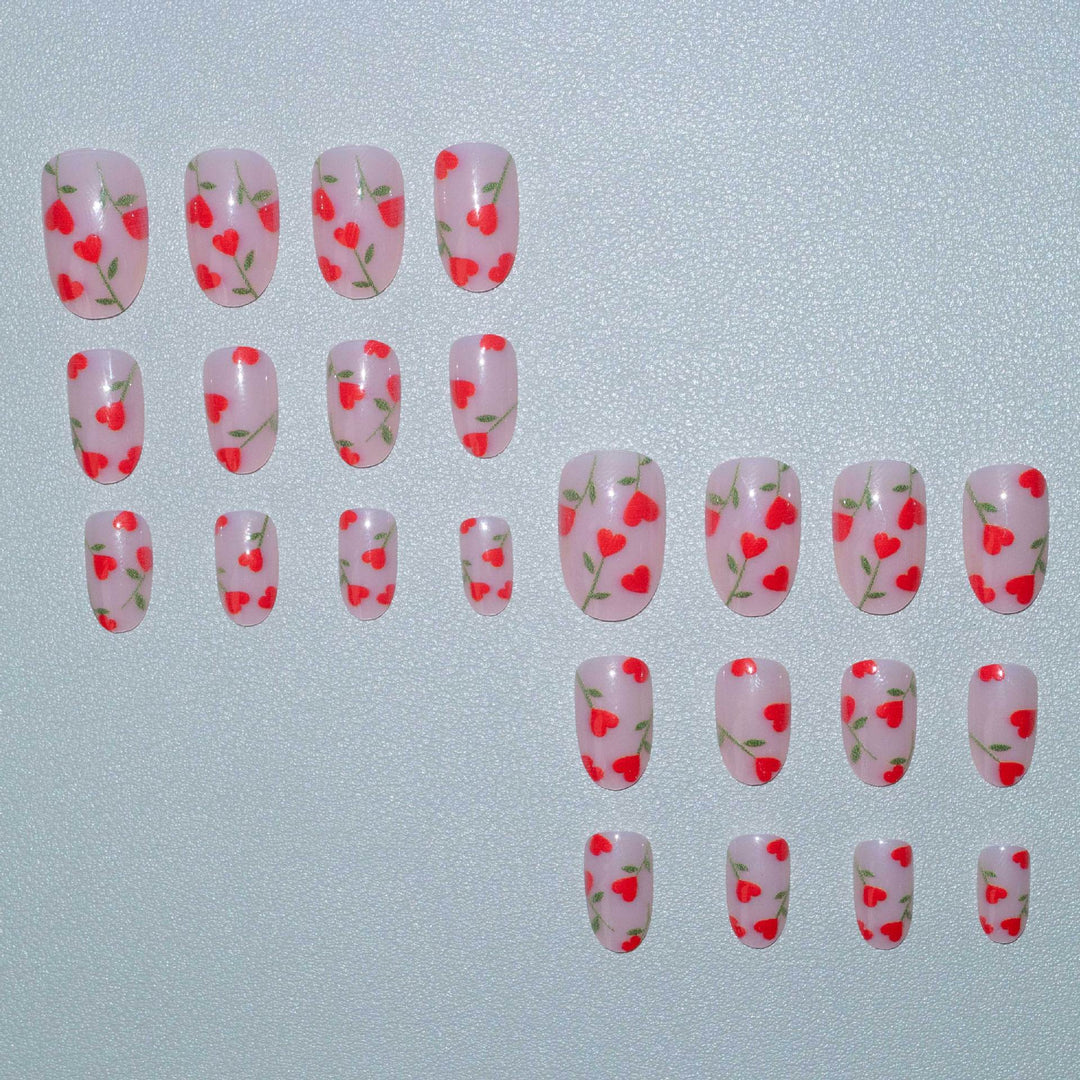 Floral Heart Accent Nail Art Kit