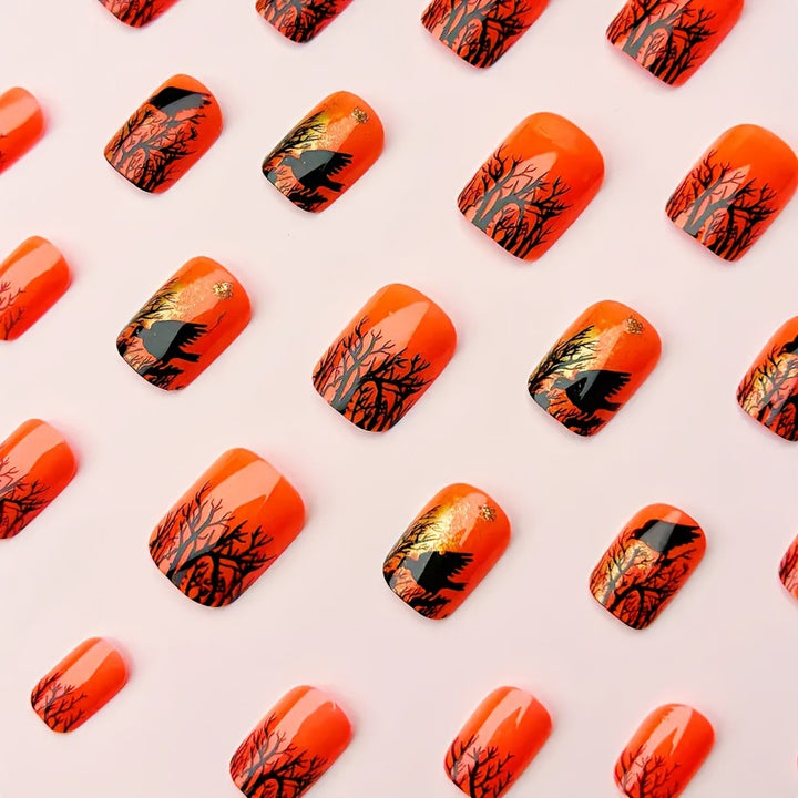 Halloween-Themed Artistic Nail Art