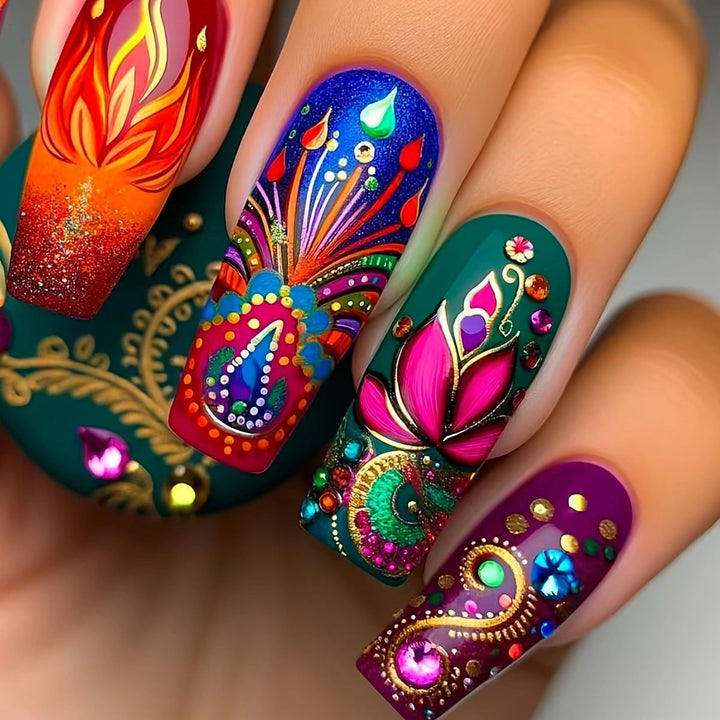 Floral Art Acrylic Nail Set Kalsten