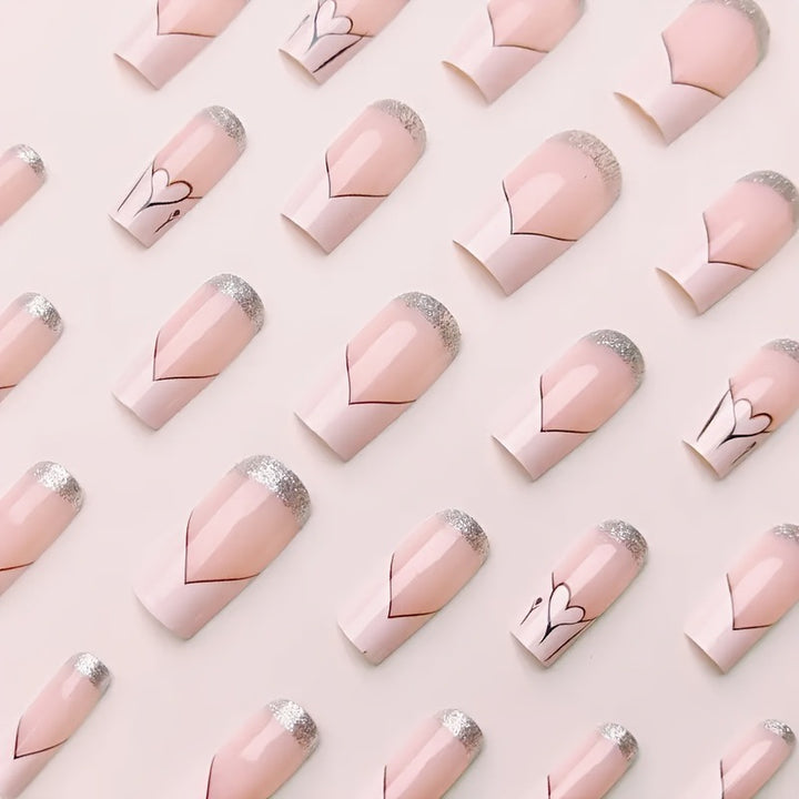 Elegant Heart Design Nail Art