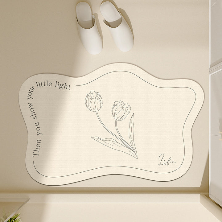 Floral-Inspired Decorative Bath Mat Kalsten