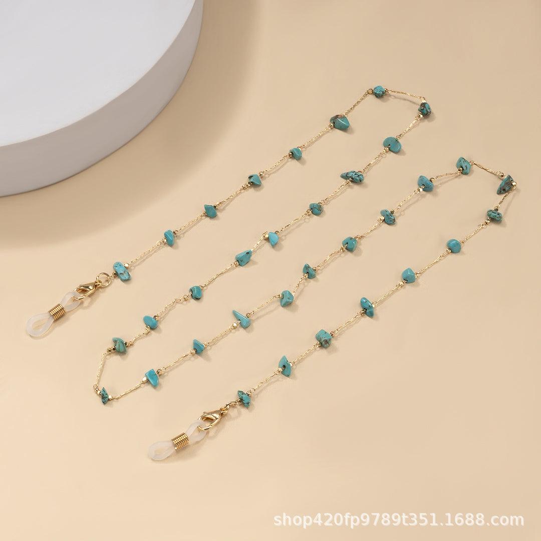 Multi-Color Stone Chain Necklace kalsten