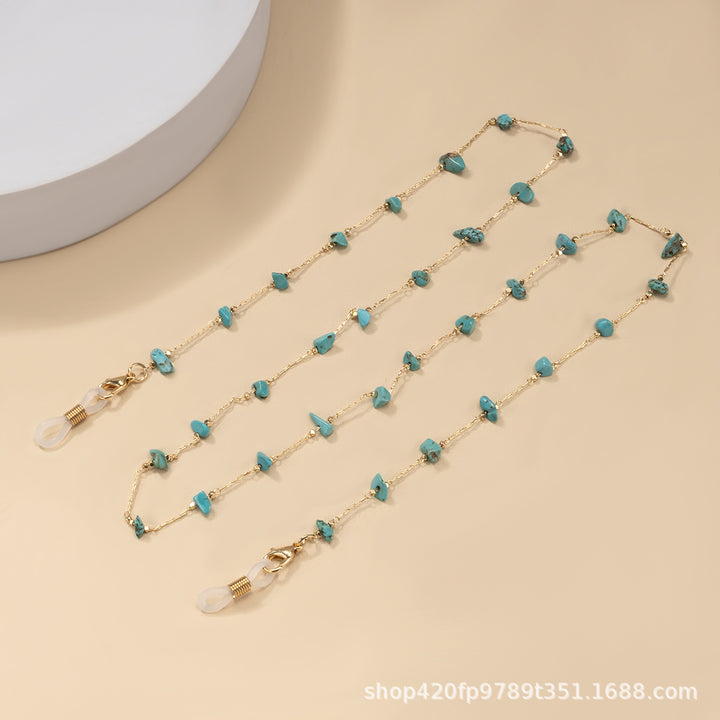 Multi-Color Stone Chain Necklace kalsten