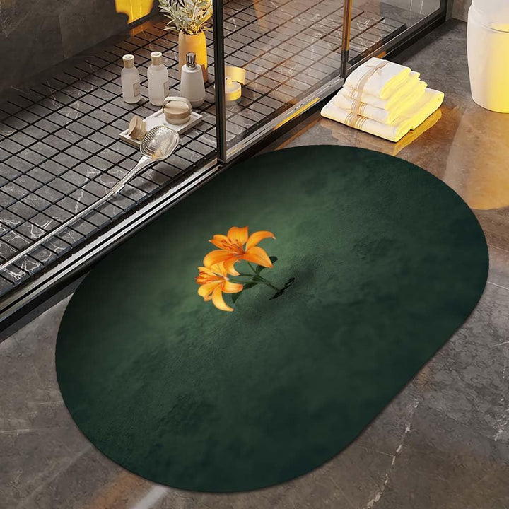 Floral Art Bath Rug Kalsten