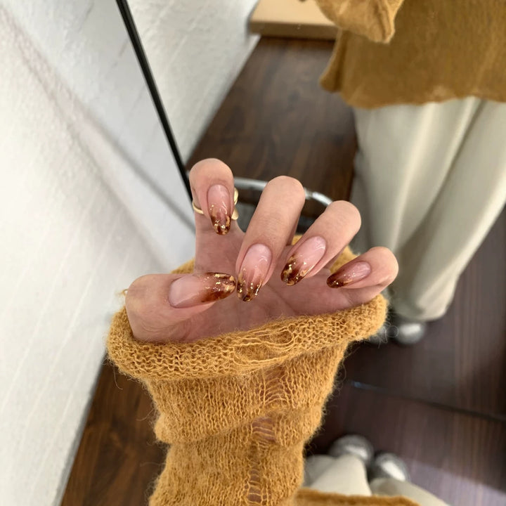 Elegant Glitter Ombre Nail Extensions