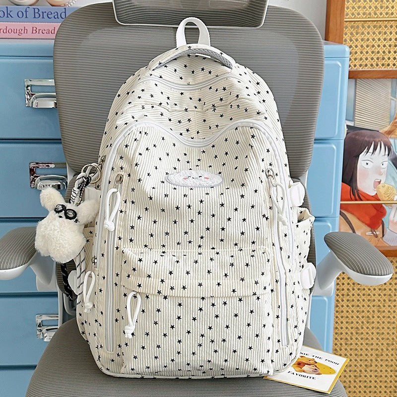 Trendy Star-Embellished Multi-Pocket Backpack Kalsten