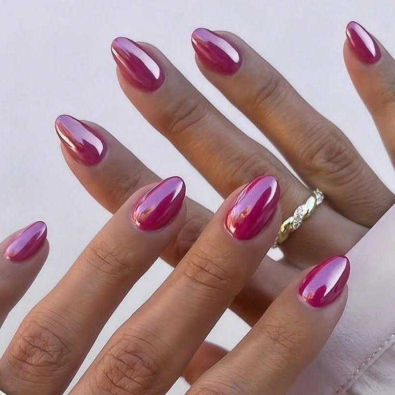 Glossy Almond-Shaped Press-On Nail Extensions Kalsten