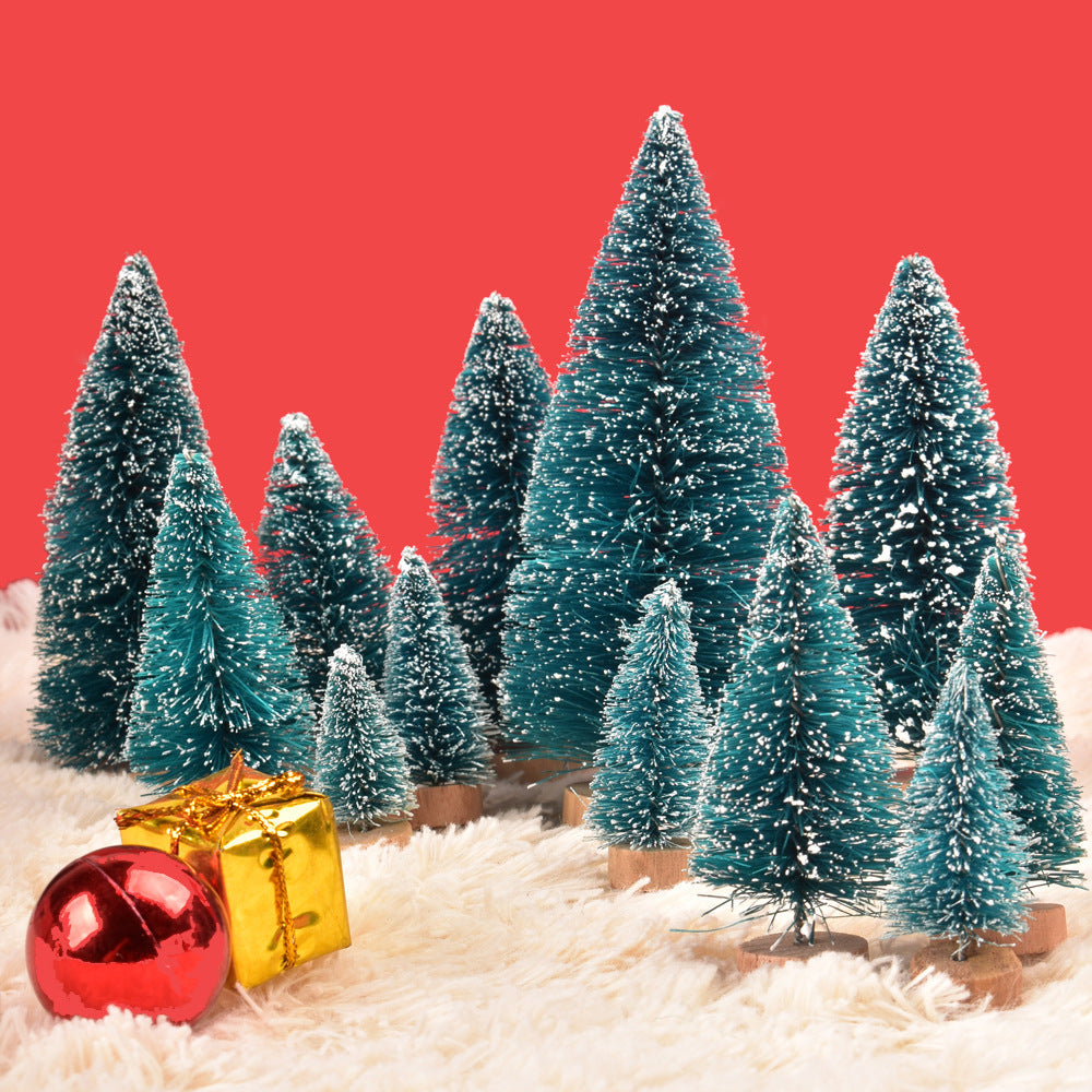Decorative Mini Snow-Covered Christmas Tree Set Kalsten