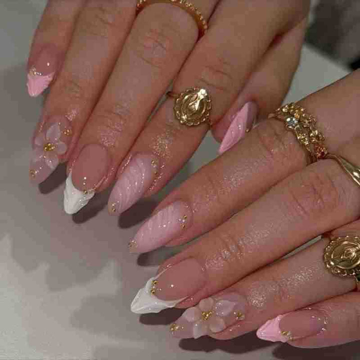 Floral Acrylic Press-On Nails Kalsten