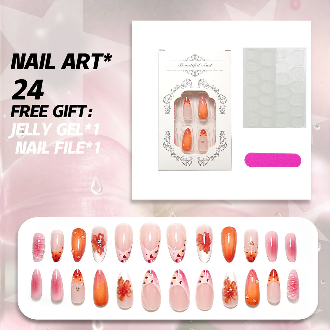 Premium Floral Press-On Nail Set