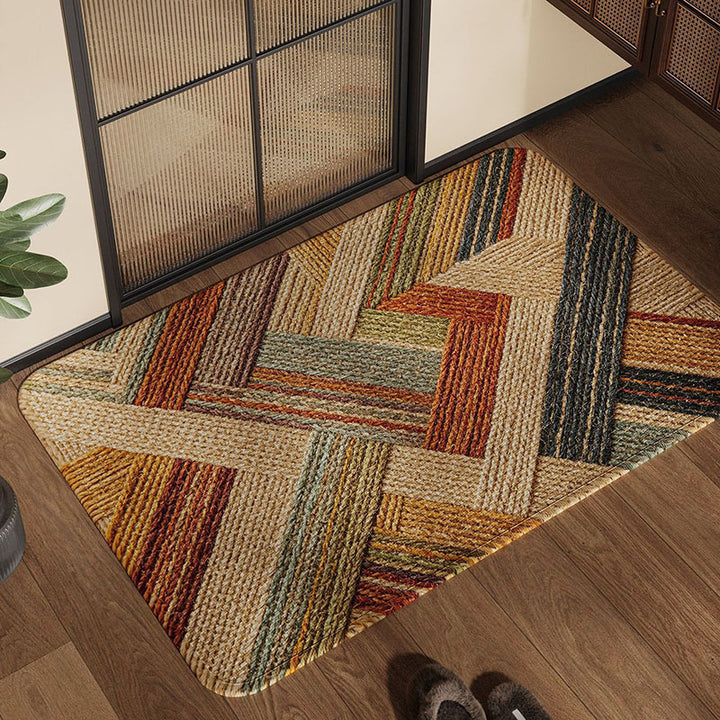 Textured Patchwork Area Rug