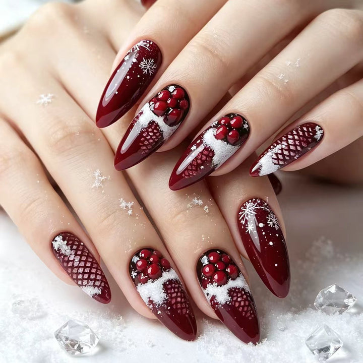 Artificial nails with festive winter design Kalsten