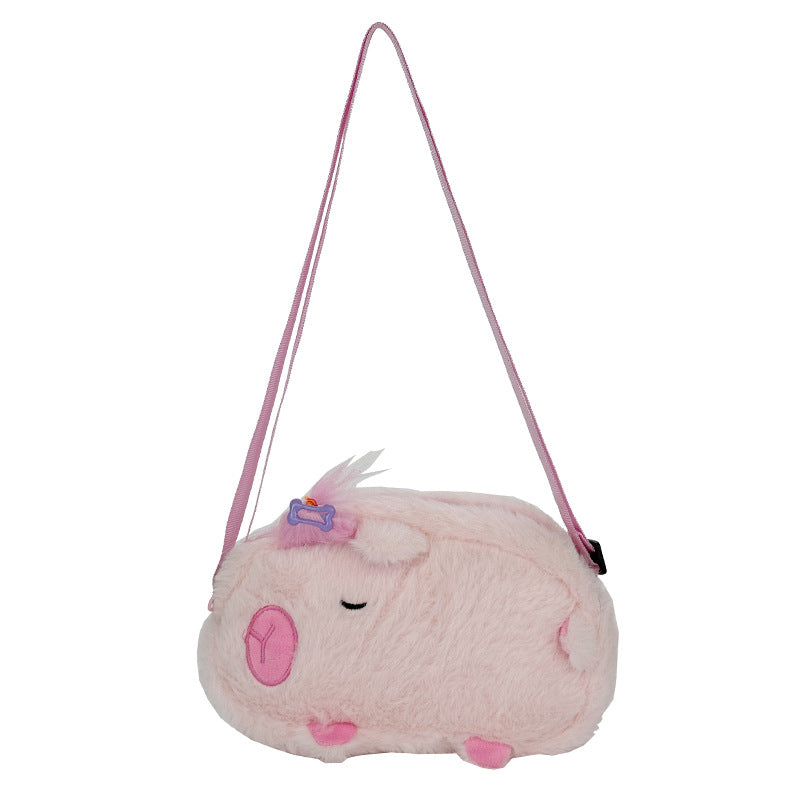 Plush Shoulder Bag with Cute Animal Design Kalsten