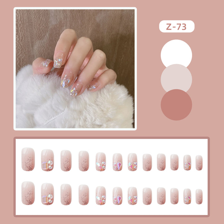 Elegant Glittery Press-On Nail Art