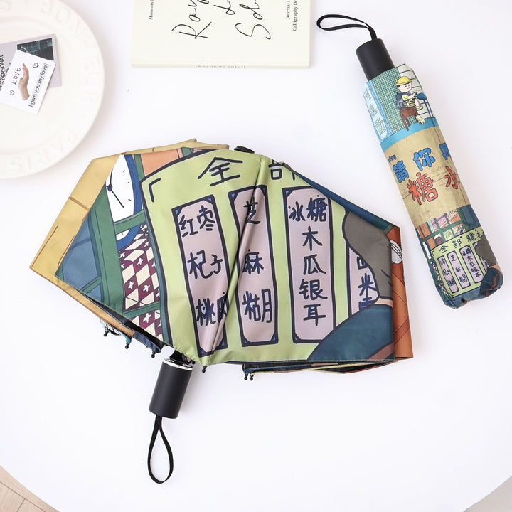 Ladies creative folding umbrella with graphic design Kalsten