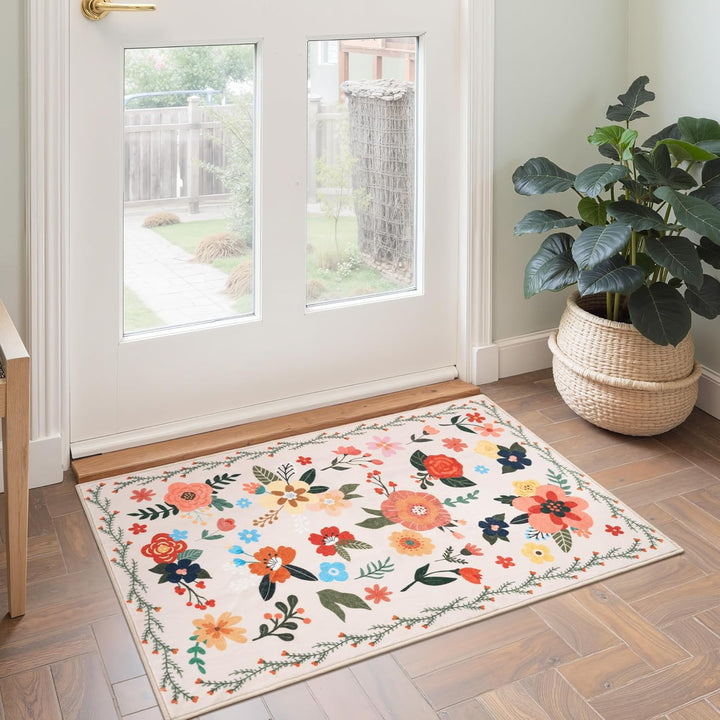 Decorative Botanical Print Area Mat for Home