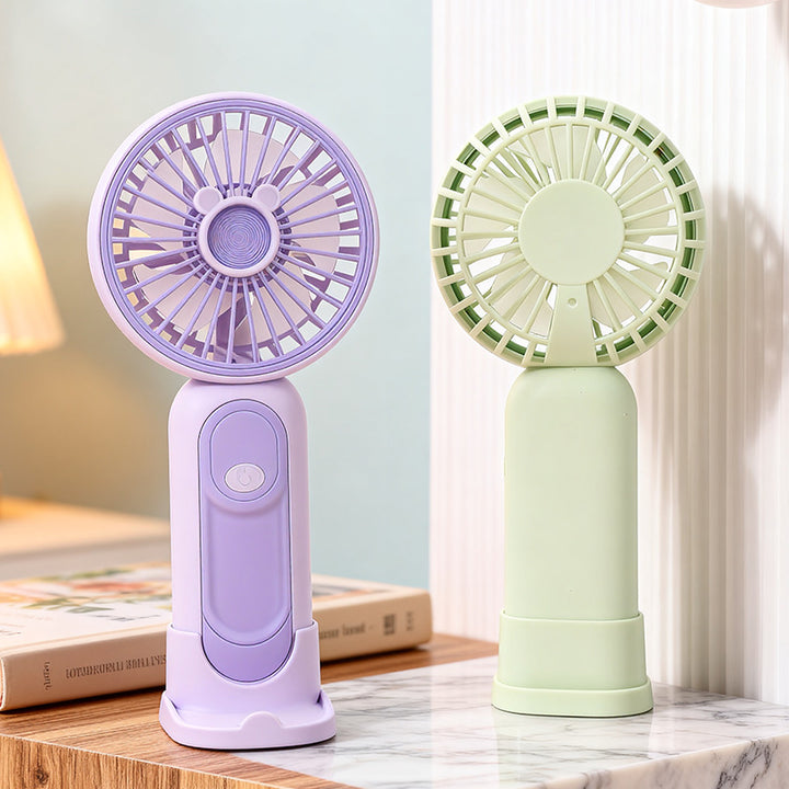 Unisex compact USB handheld fan with removable stand and quiet motor Kalsten