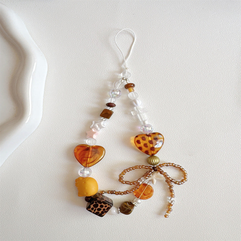Beaded Heart Charm Necklace Kalsten