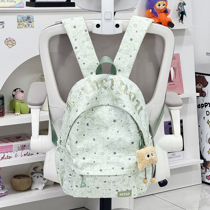Stylish Star-Embellished Corduroy Backpack Kalsten