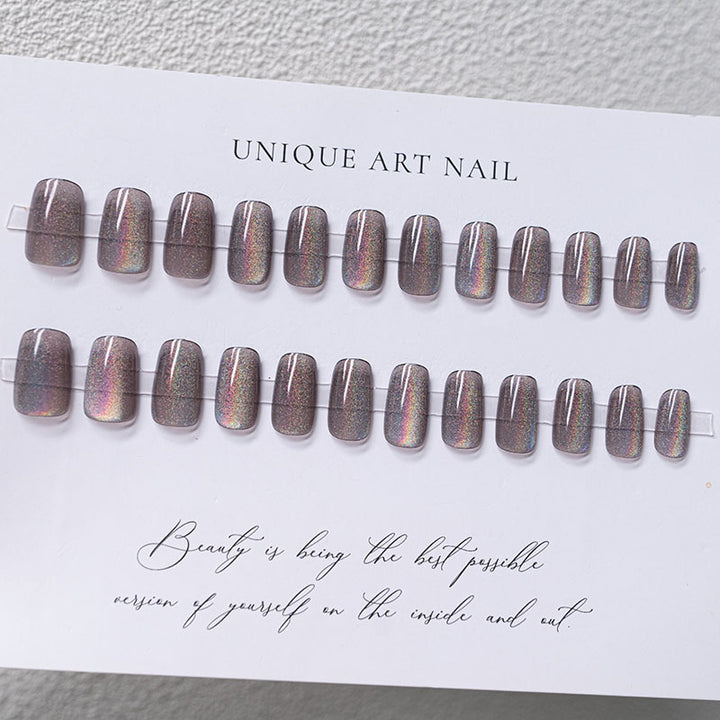 Elegant Holographic Press-On Nails