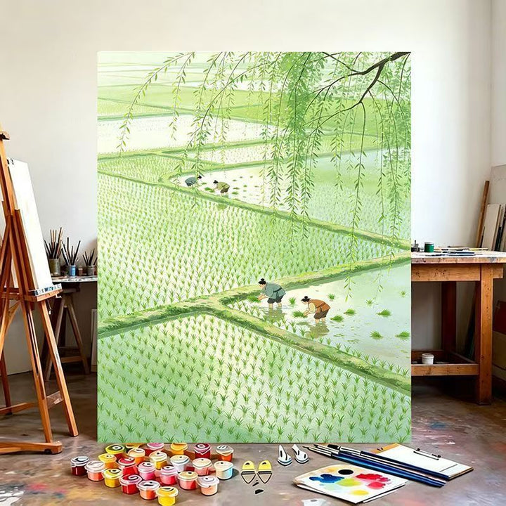 Rice Field Landscape Canvas Art Kalsten