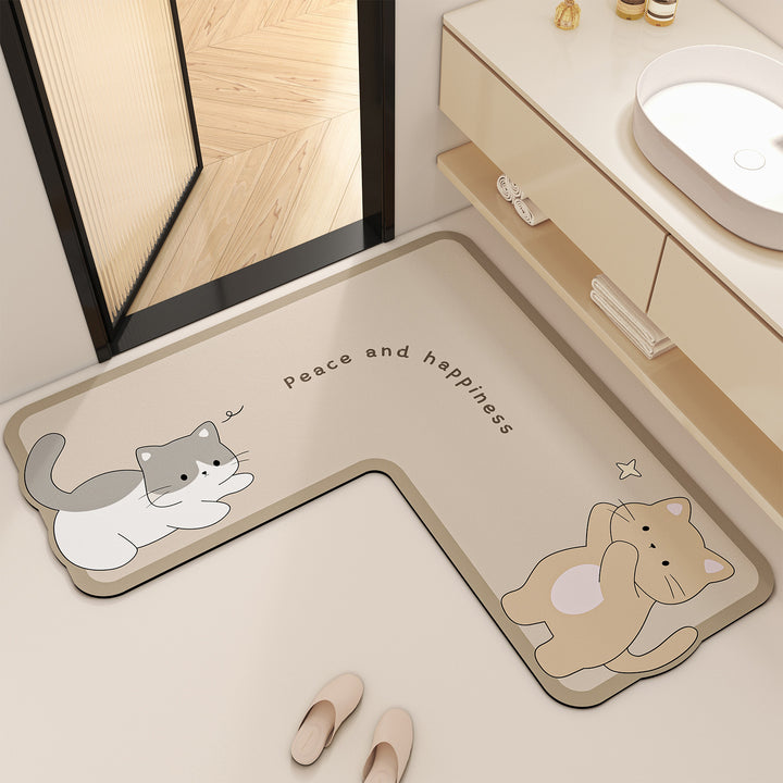 Playful Cartoon-Themed Bathroom Mat