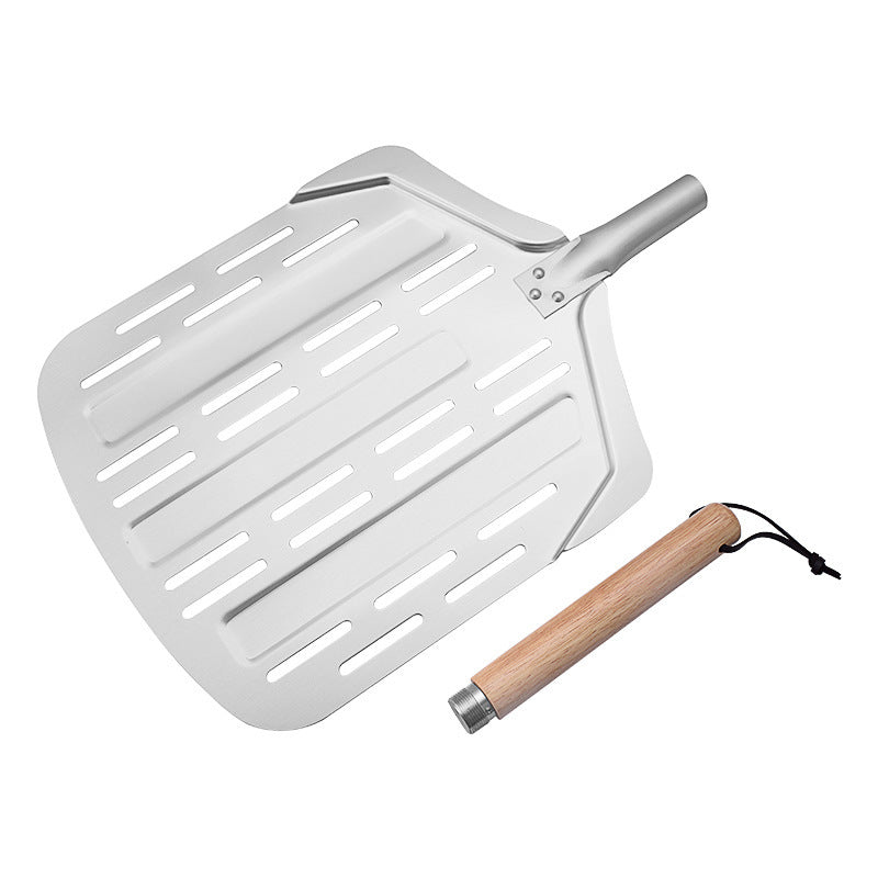perforated aluminum pizza peel with detachable hardwood handle Kalsten