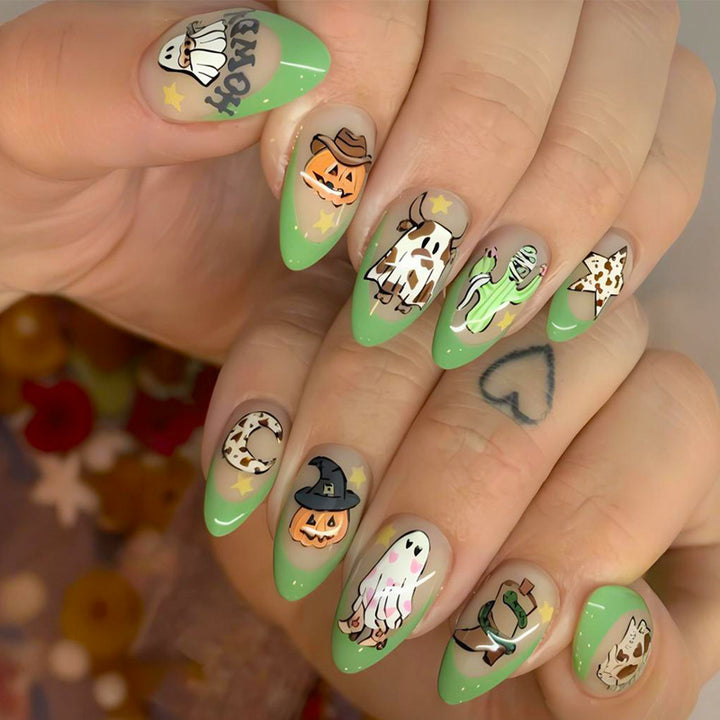 Creative nail art set with playful Halloween designs Kalsten