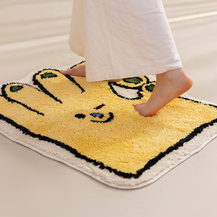 Funny hand-shaped bath mat made of non-slip microfiber plush Kalsten