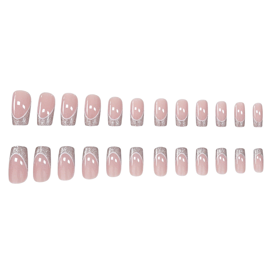 Glamorous French Tip Glitter Nail Art Kalsten